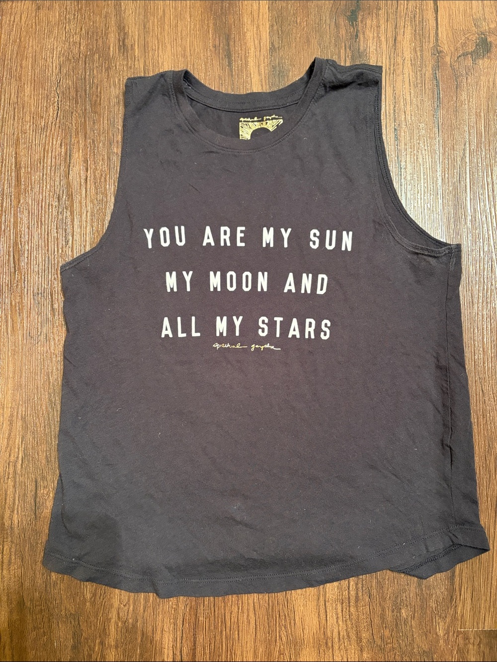 Spiritual Gangster you r my sum moon stars  Muscle Tank black woman’s sz S EUC